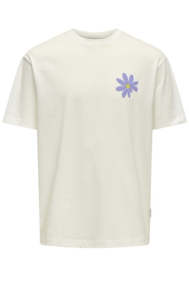 ONSFLORA COL PRINT RLX SS TEE 22033752 CLOUD DANCER/FLORA